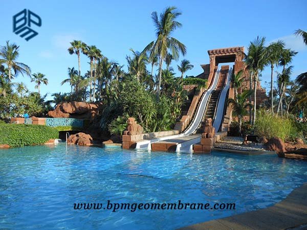Blue Polyethylene Geomembrane for Water Park Liner in Thailand