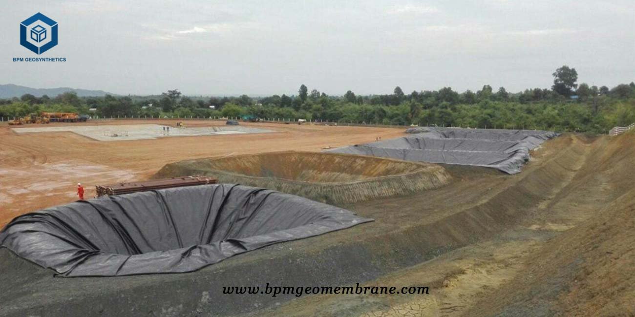 HDPE Pit liner for oil containment project in Myanmar